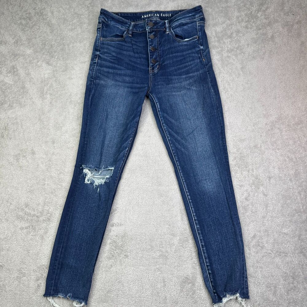 American Eagle Outfitters Jeans Womens 12 Blue Next Level Stretch Button Fly